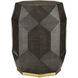 Kendall 17 inch Dove Gray and Polished Brass Accent Table