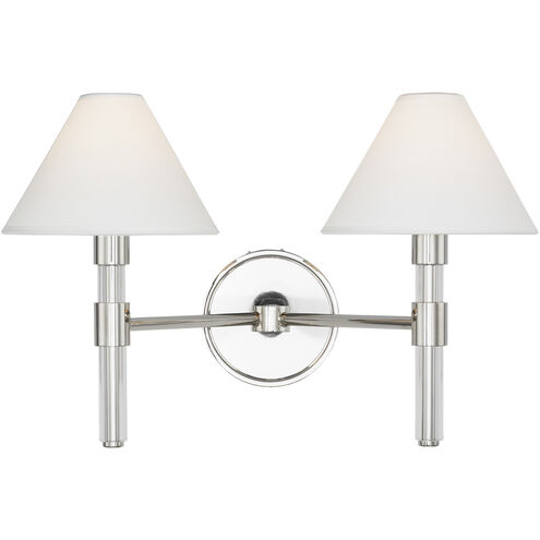 Robert 2 Light 19 inch Polished Nickel / Clear Acrylic Vanity Light Wall Light