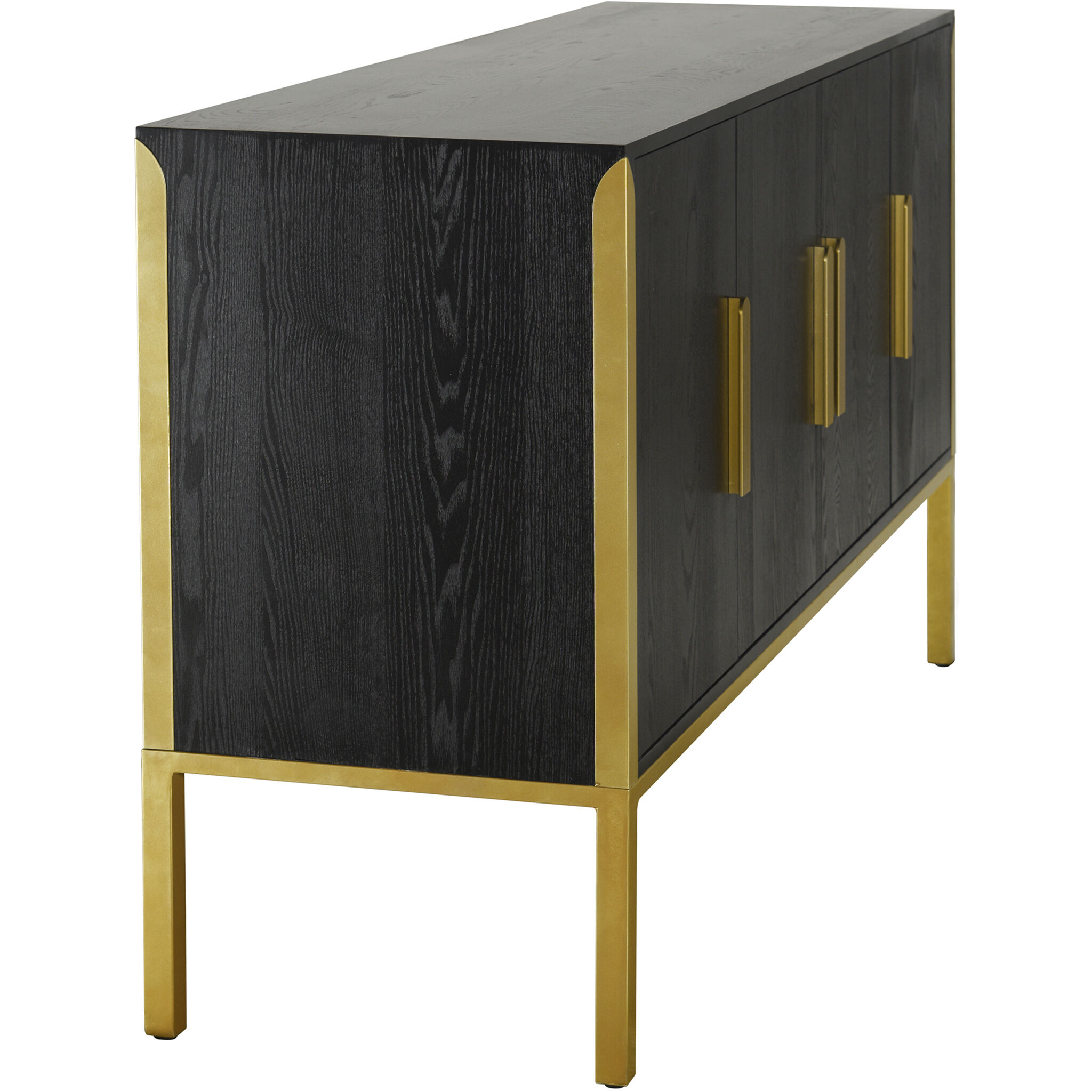 Cameron Black and Brass Gold Coating Cabinet