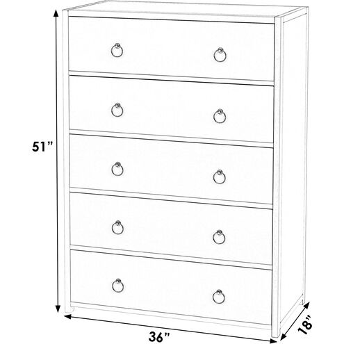 Lark 5 Drawer Dresser in Navy Blue
