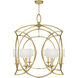 Cienfuegos 6 Light 30.5 inch Gold Chandelier Ceiling Light in Gold Leaf, Laminated White Fabric
