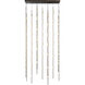 Constellation Andromeda LED 35.5 inch Espresso Black Chandelier Ceiling Light in 2700K, 20 ft. Cord, White Optical Acrylic