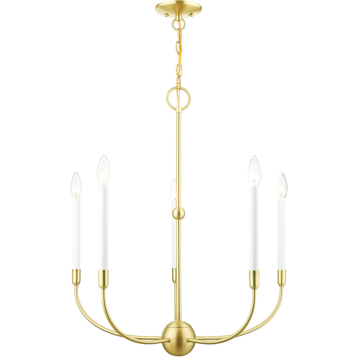 Clairmont 5 Light 24 inch Satin Brass Chandelier Ceiling Light