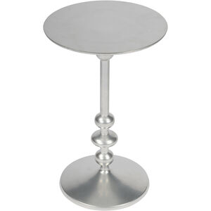 Zora Silver Iron Pedestal Side Table in Silver