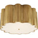 Alexa Hampton Markos 4 Light 26.25 inch Natural Brass Flush Mount Ceiling Light in Frosted Glass, Grande