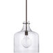 Elijah 1 Light 12 inch Bronze Pendant Ceiling Light