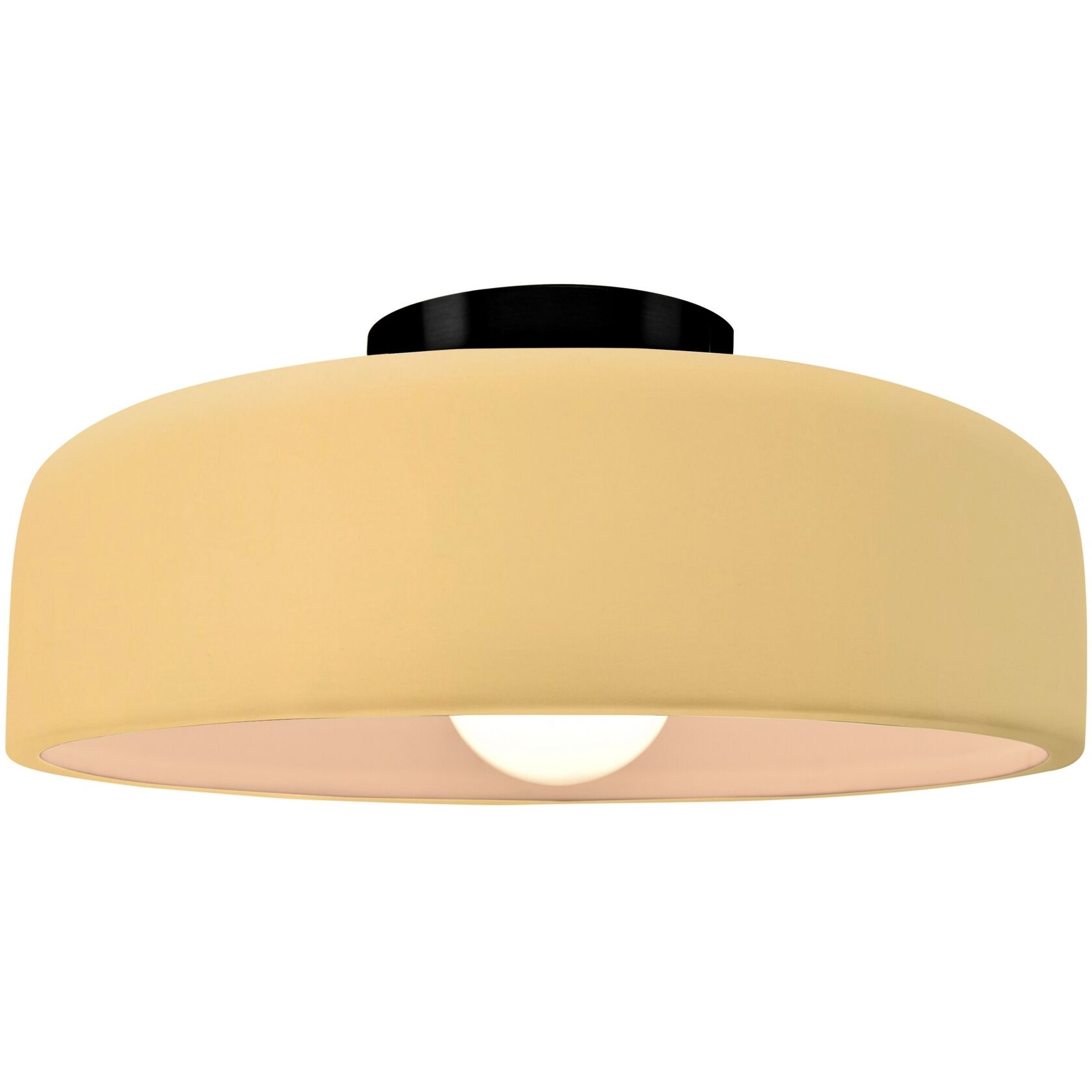 Radiance Collection - Spire 1 Light 10 inch Muted Yellow Semi-Flush Ceiling Light, Form+Finish+Function