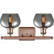 Ballston Fenton LED 16 inch Antique Copper Bath Vanity Light Wall Light in Plated Smoke Glass, Ballston