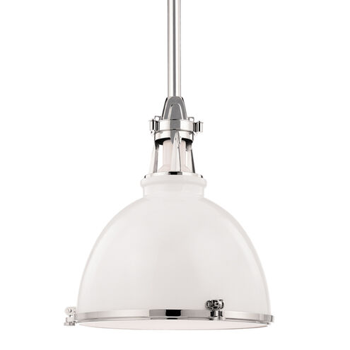 Massena 1 Light 19.5 inch White / Polished Nickel Pendant Ceiling Light
