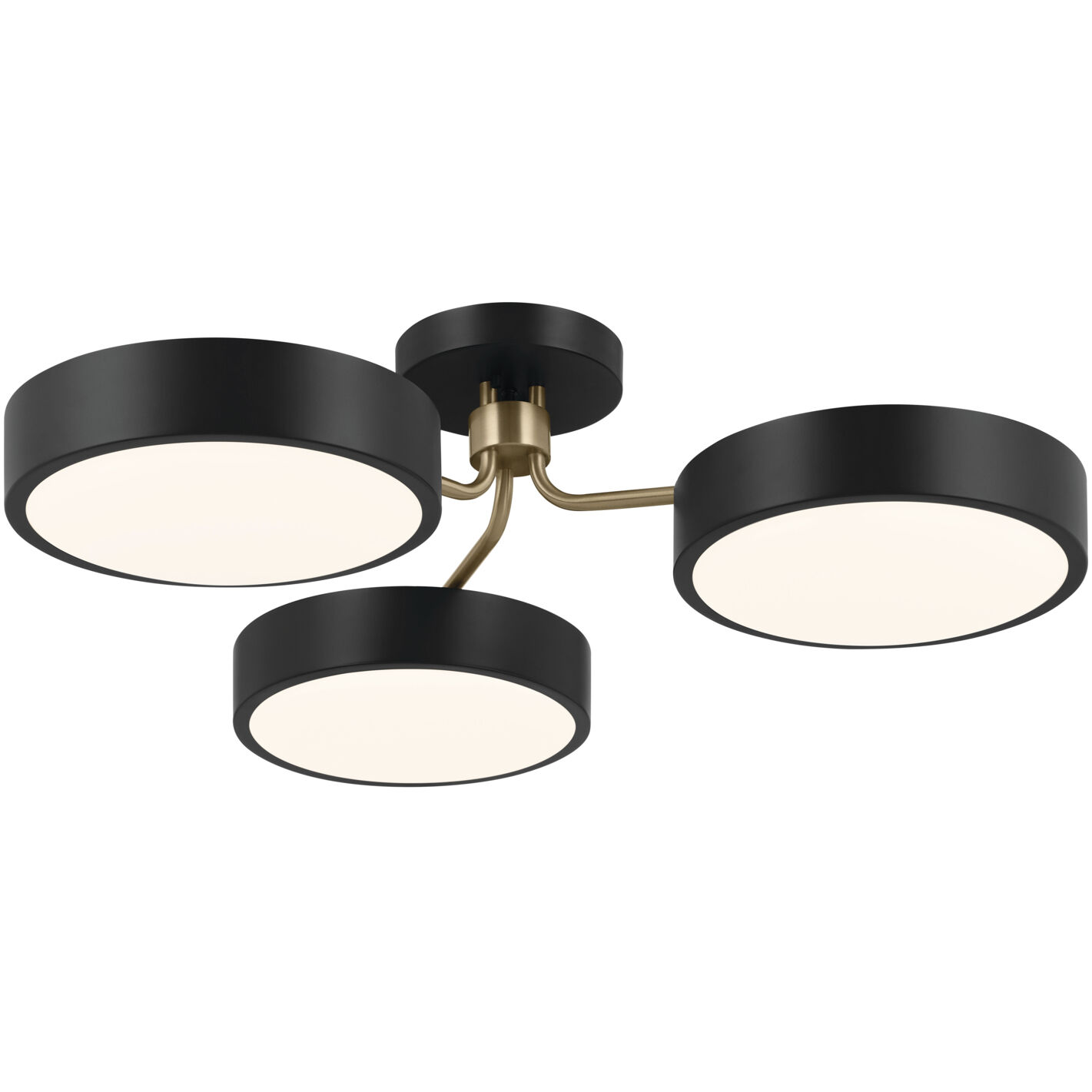 Kichler 52604BKCPZ Sago LED 40 inch Black and Champagne Bronze Semi Flush Mount Ceiling Light