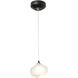 Ume 1 Light 6.2 inch Black Mini Pendant Ceiling Light in Frosted