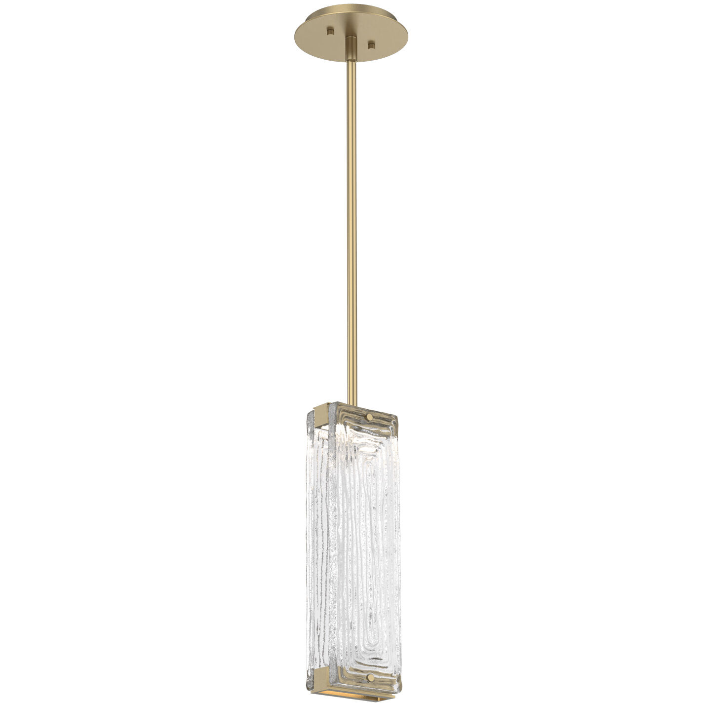 Tabulo LED Gilded Brass Pendant Ceiling Light in 3000K LED, Linea Cast