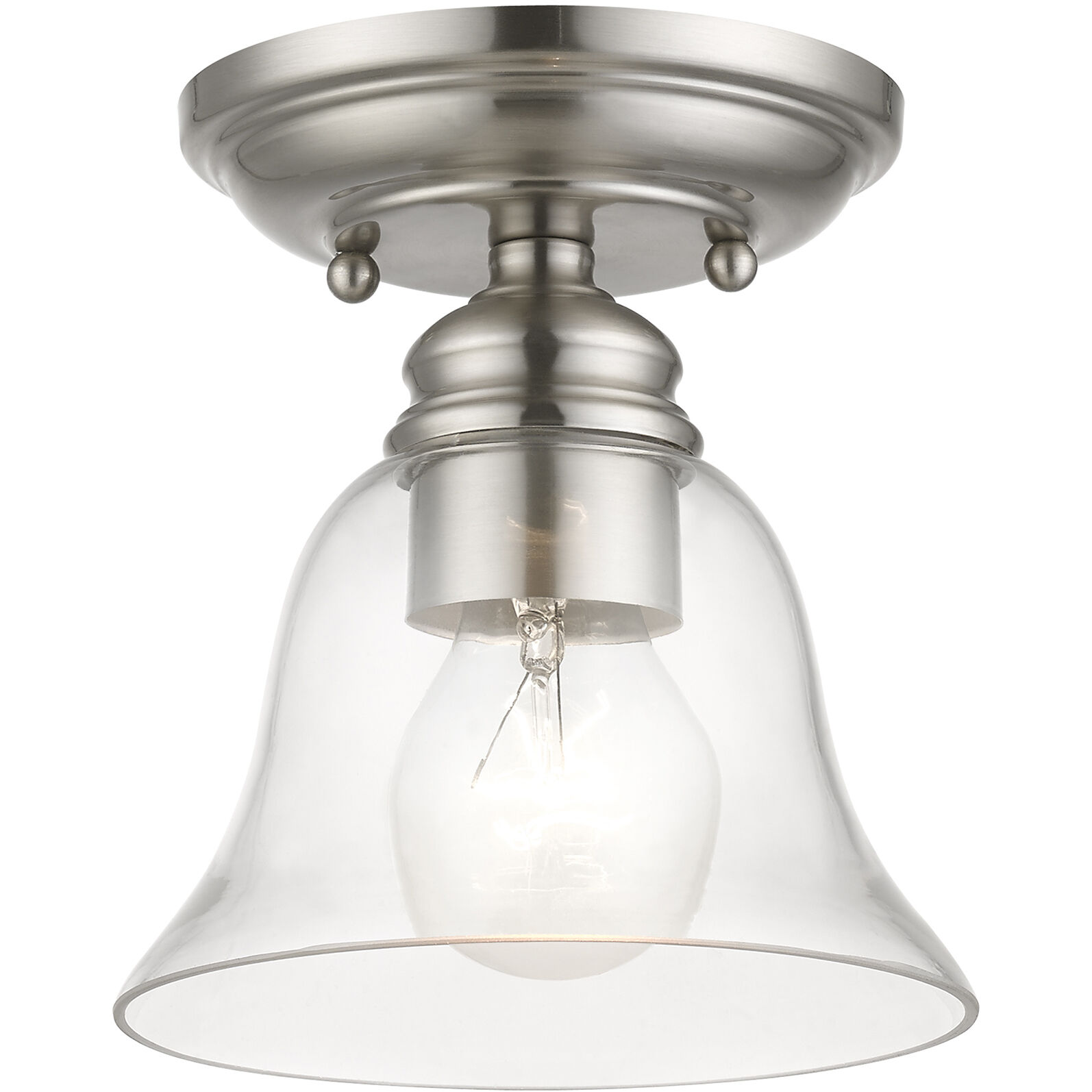 Moreland 1 Light 6 inch Brushed Nickel Small Semi-Flush Ceiling Light, Small