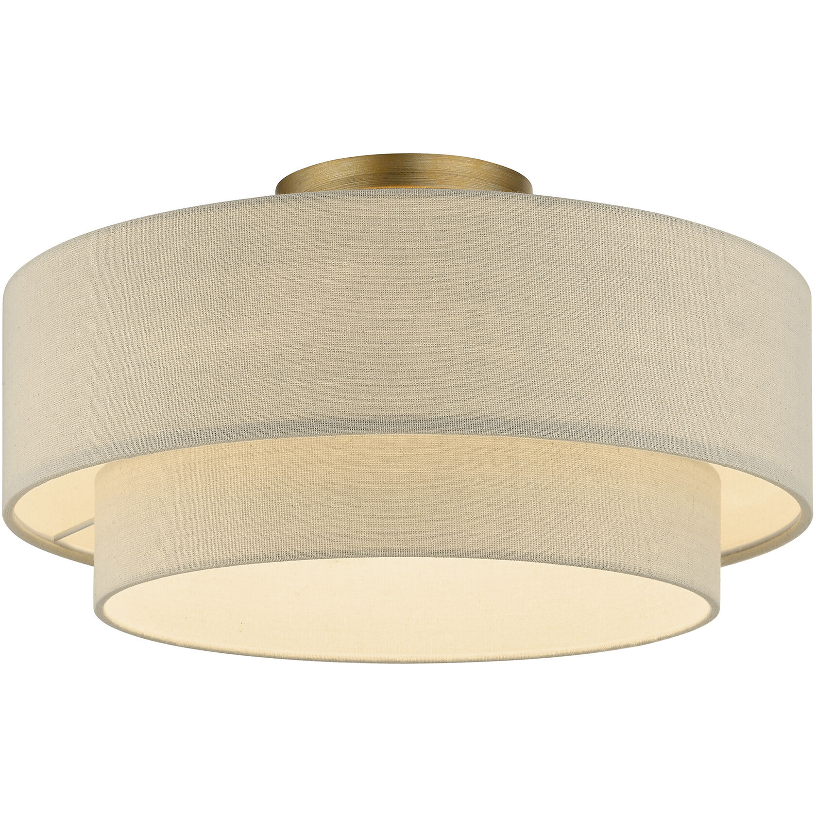 Bellingham 3 Light 18 inch Antique Gold Leaf Semi Flush Mount Ceiling Light, Large