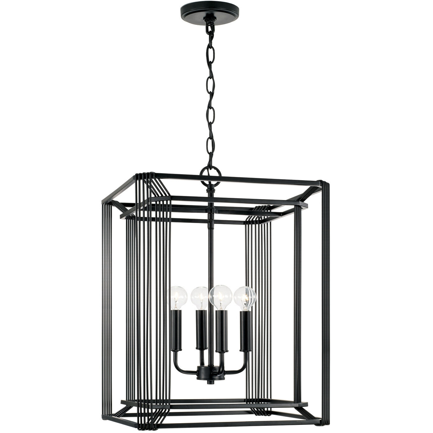 Lennon 4 Light 16 inch Matte Black Foyer Ceiling Light