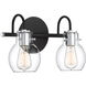 Andrews 2 Light 14 inch Earth Black Bath Light Wall Light, Medium