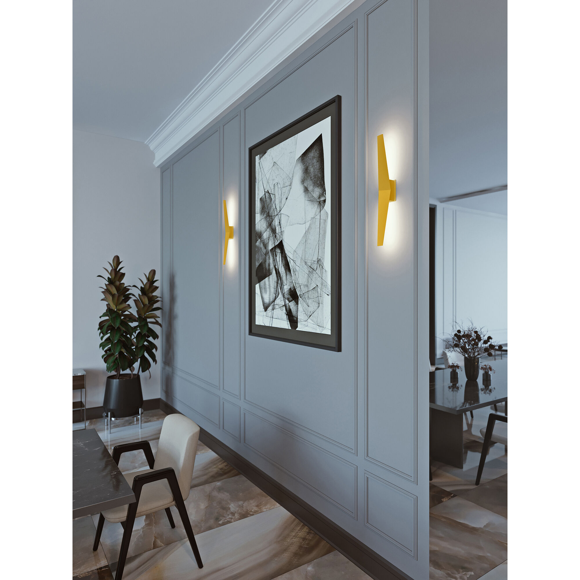 Brink Wall Sconce Wall Light in Gold, 36 in