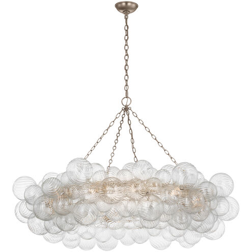 Julie Neill Talia LED 53.5 inch Burnished Silver Leaf and Clear Swirled Glass Ring Chandelier Ceiling Light