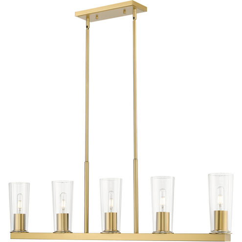 Titus 5 Light 44 inch Modern Gold Linear Chandelier Ceiling Light