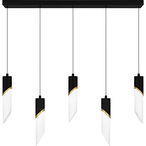 Alys LED 40 inch Matte Black Linear Chandelier Ceiling Light, Medium