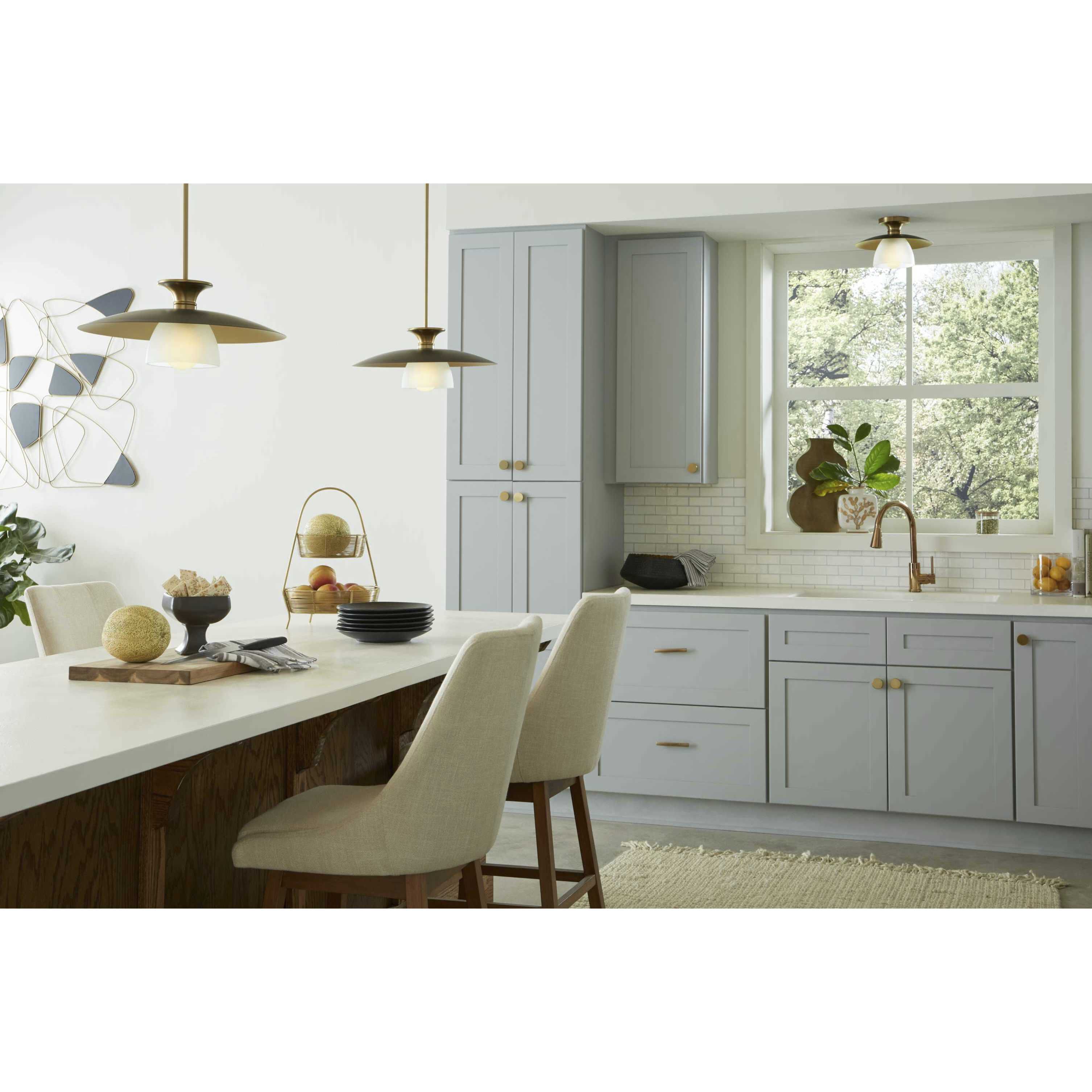 Trimble 1 Light 18 inch Brushed Bronze Pendant Ceiling Light, Design Series