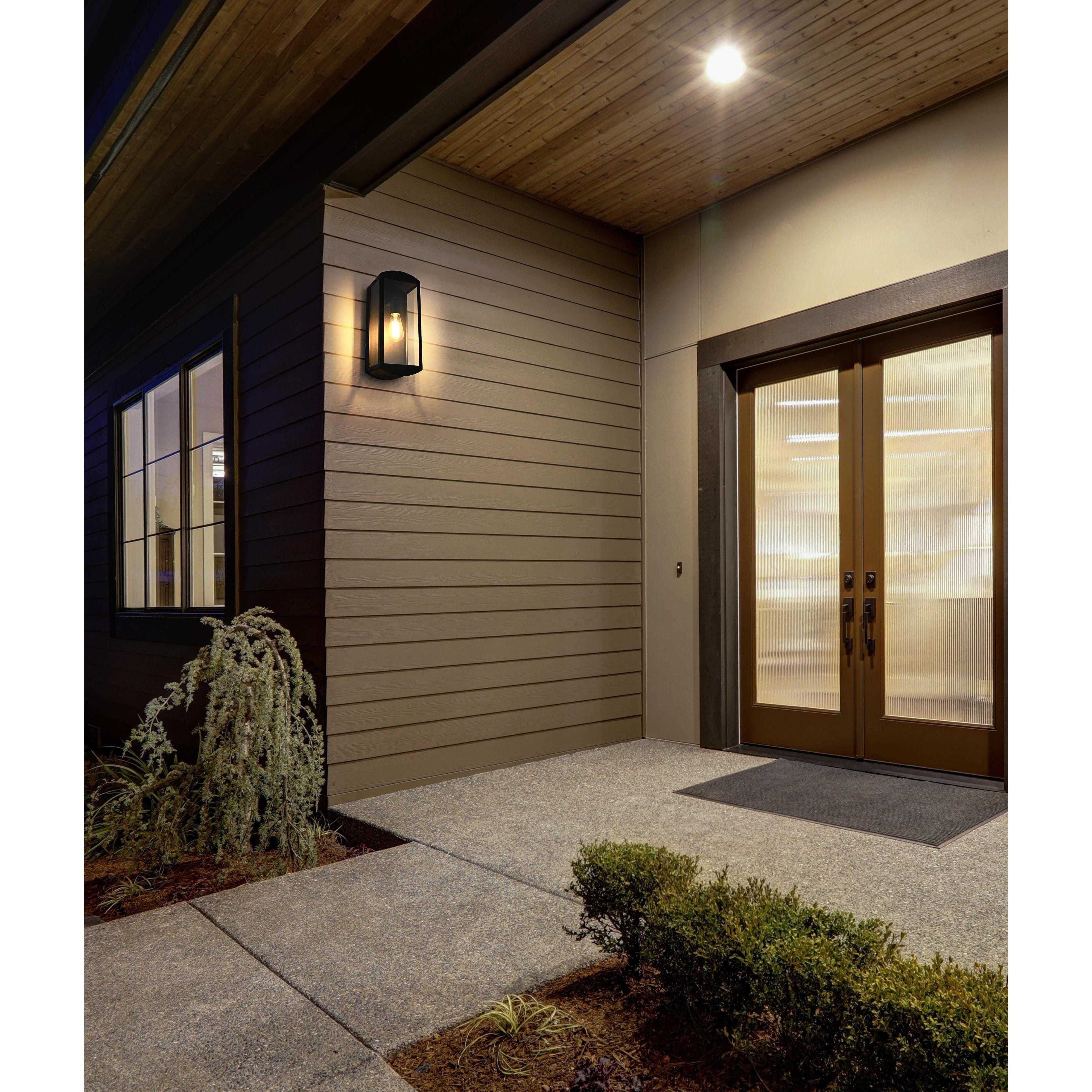 Miles 1 Light 16 inch Black Outdoor Wall Sconce