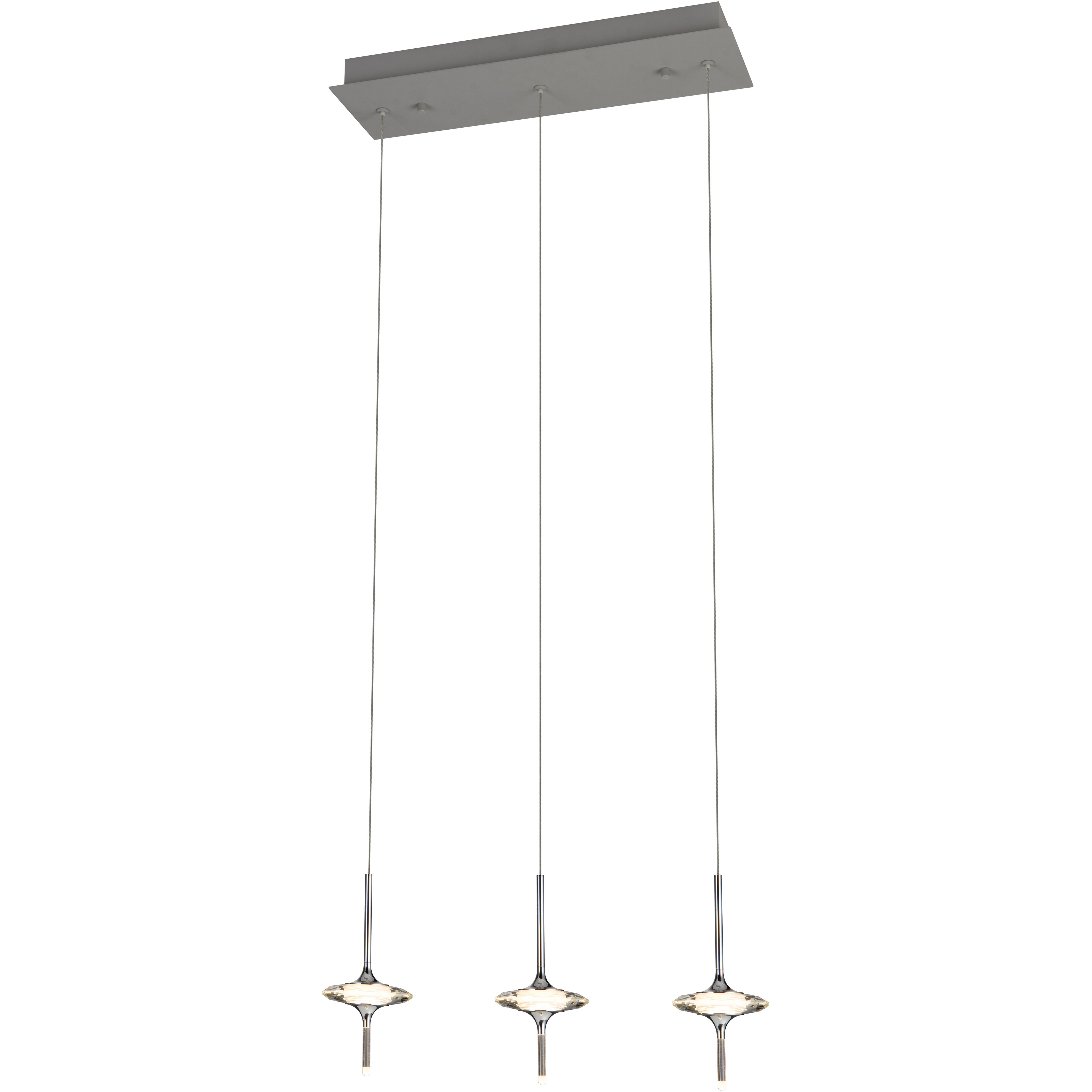 Light-Year LED 5.9 inch Chrome and Gray Multi-Pendant Ceiling Light