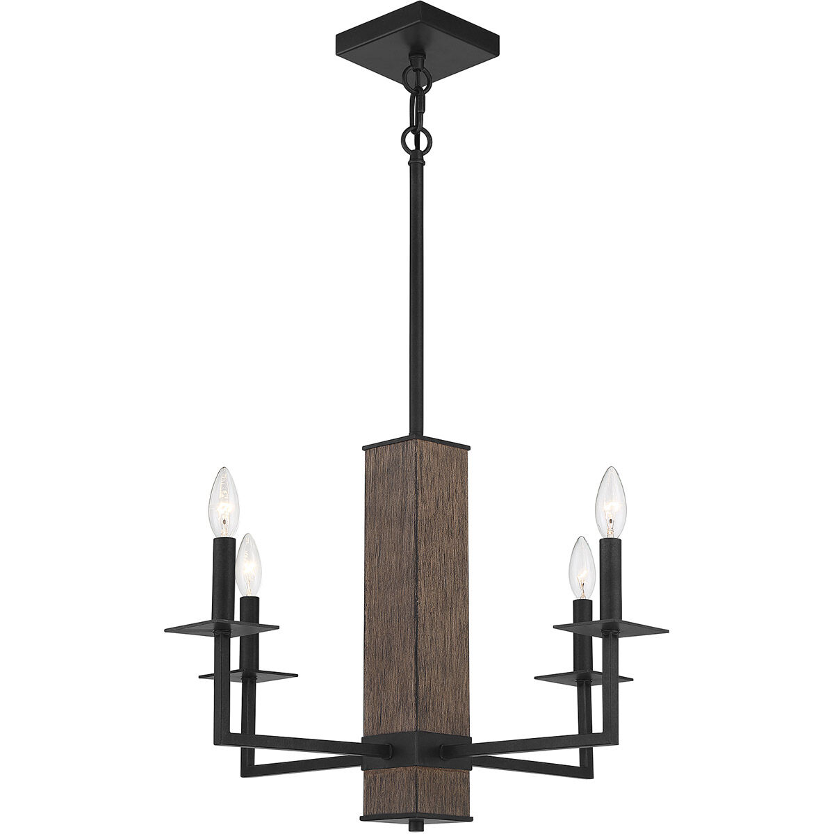 Industrial 4 Light 26 inch Remington Chandelier Ceiling Light
