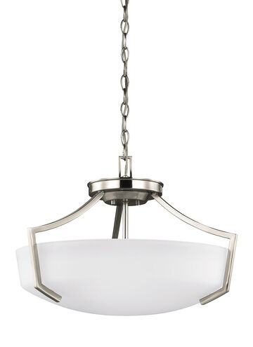 Hanford 3 Light 20.63 inch Brushed Nickel Convertible Semi-Flush Pendant Ceiling Light