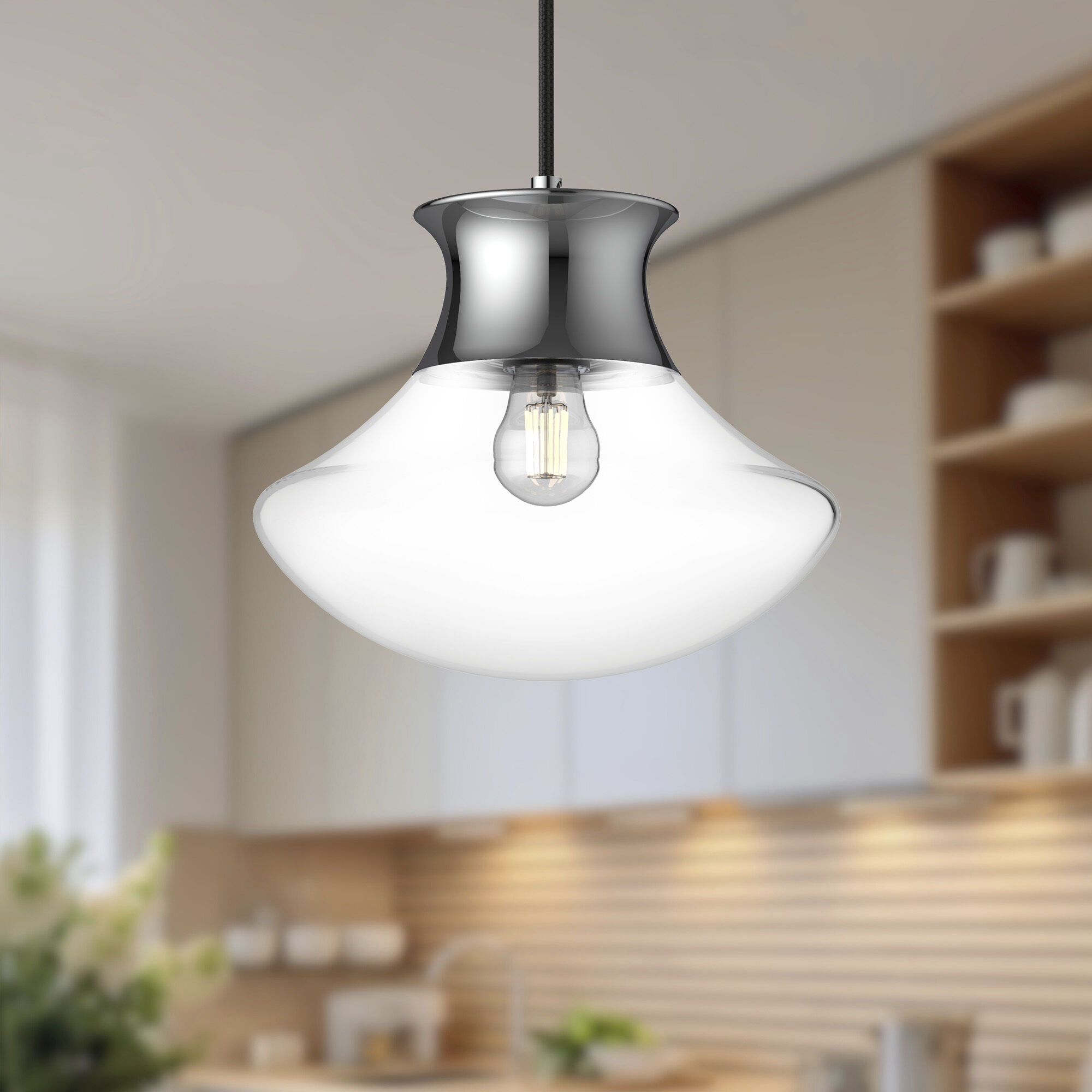 Alora Mood Marcel 1 Light 10.25 inch Chrome Pendant Ceiling Light