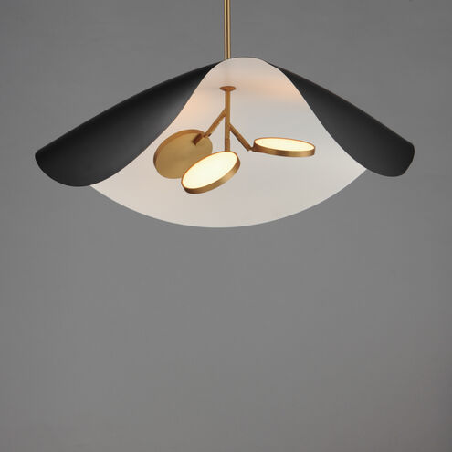 Carmen LED 32 inch Black and Gold Single Pendant Ceiling Light in Black/Gold