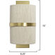 Carousel 1 Light 8.25 inch Brushed Brass Wall Sconce Wall Light, Inline