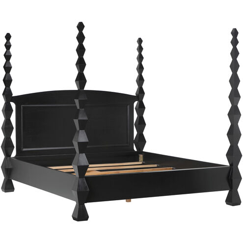 Brancusi Hand Rubbed Black Bed, Queen