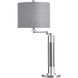 Steel 32.25 inch 100 watt Brushed Steel and Grey Table Lamp Portable Light