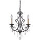 Bentley 3 Light 14 inch Matte Black Chandelier Ceiling Light
