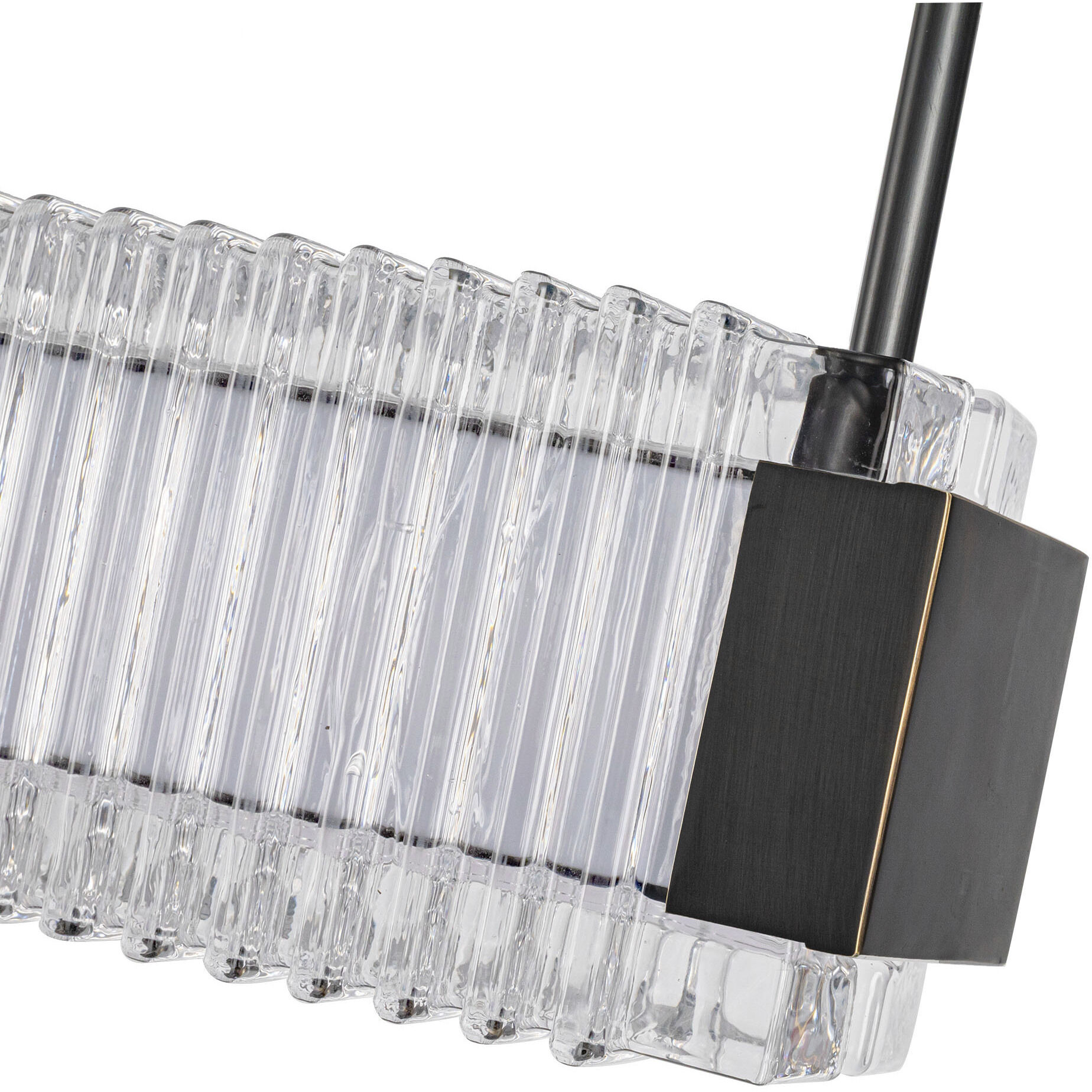 Alai LED 47 inch Urban Bronze/Ribbed Glass Linear Pendant Ceiling Light