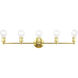 Lansdale 5 Light 34 inch Polished Brass Vanity Sconce Wall Light, Large