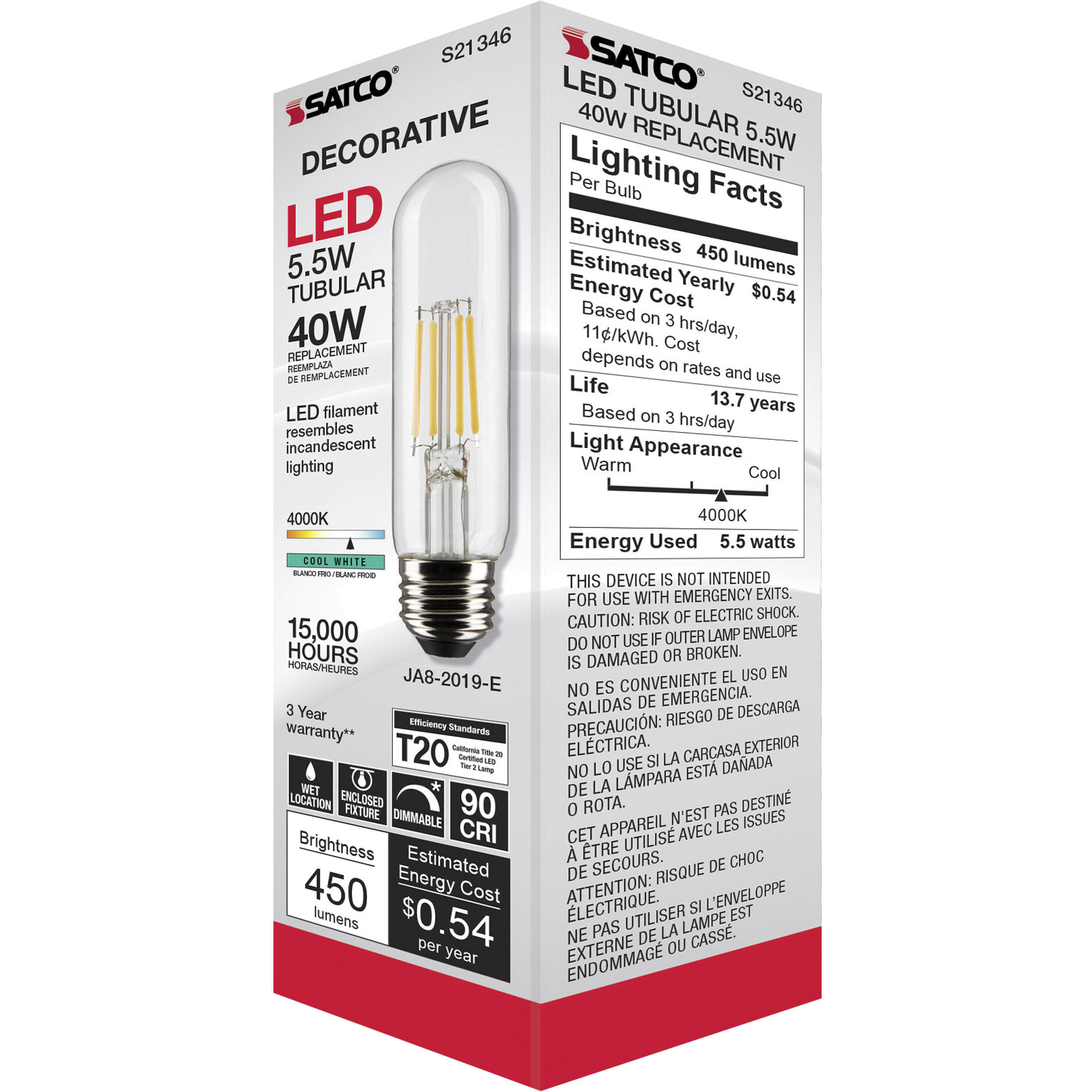 Lumos LED Medium Medium 5.50 watt 4000K LED Filament