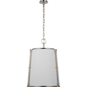 Carrier and Company Hastings 3 Light 17.75 inch Polished Nickel Pendant Ceiling Light in White, Medium