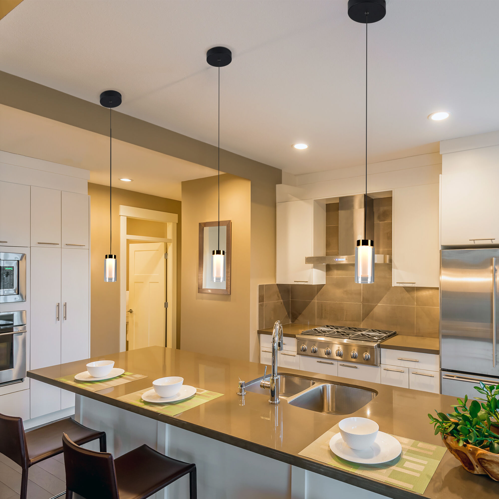 Artisan Collection/GENOA Series 5 inch Black Pendant Ceiling Light