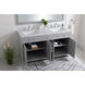 Moore 60 X 22 X 34 inch Grey and Brushed Nickel with Calacatta Quartz Vanity Sink Set