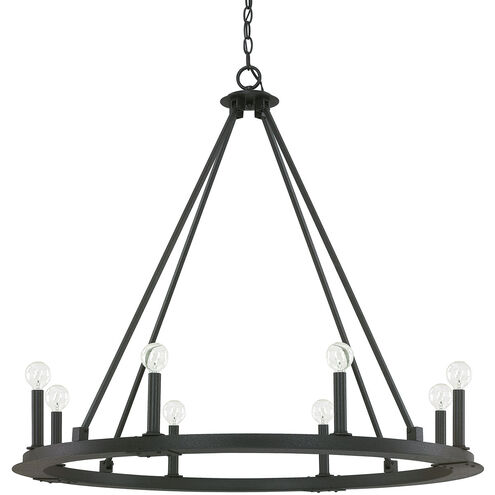 Pearson 8 Light 36 inch Black Iron Chandelier Ceiling Light