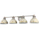 Kinsley 4 Light 39.38 inch Aged Galvanized Steel Bath Vanity Light Wall Light in Antique Ivory