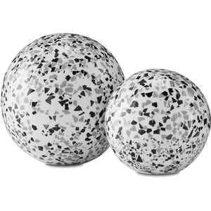 Ross Black/White/Gray Decorative Balls, Set of 2