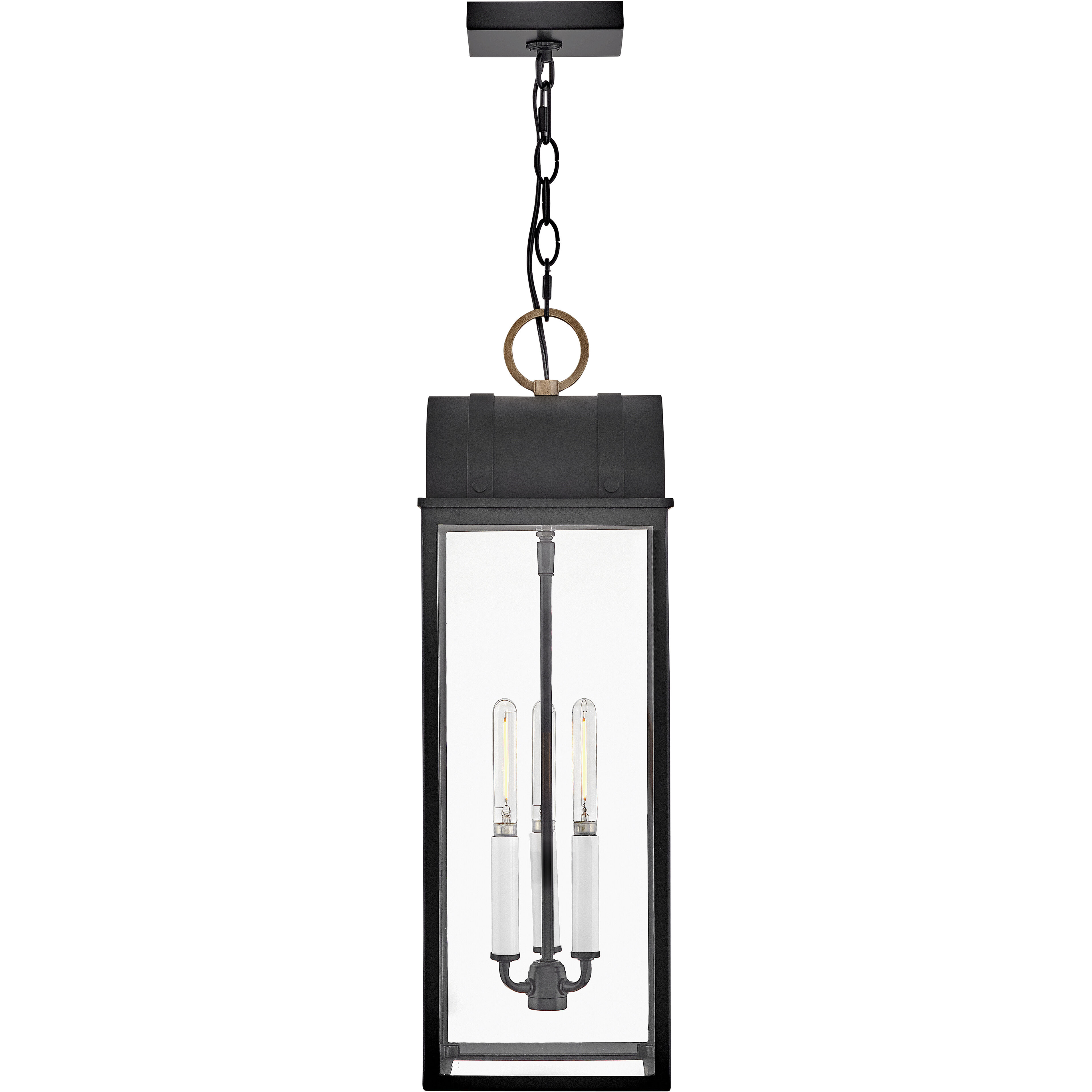 Heritage Campbell 3 Light 7.75 inch Black with Burnished Bronze Outdoor Hanging