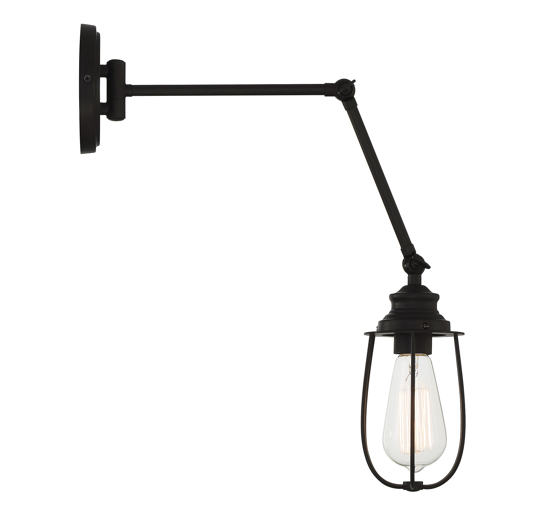 Industrial 5 inch 60 watt Matte Black Adjustable Wall Sconce Wall Light
