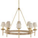 Vichy 8 Light 35.5 inch Contemporary Gold Leaf and Contemporary Gold Chandelier Ceiling Light, Suzanne Duin Collection