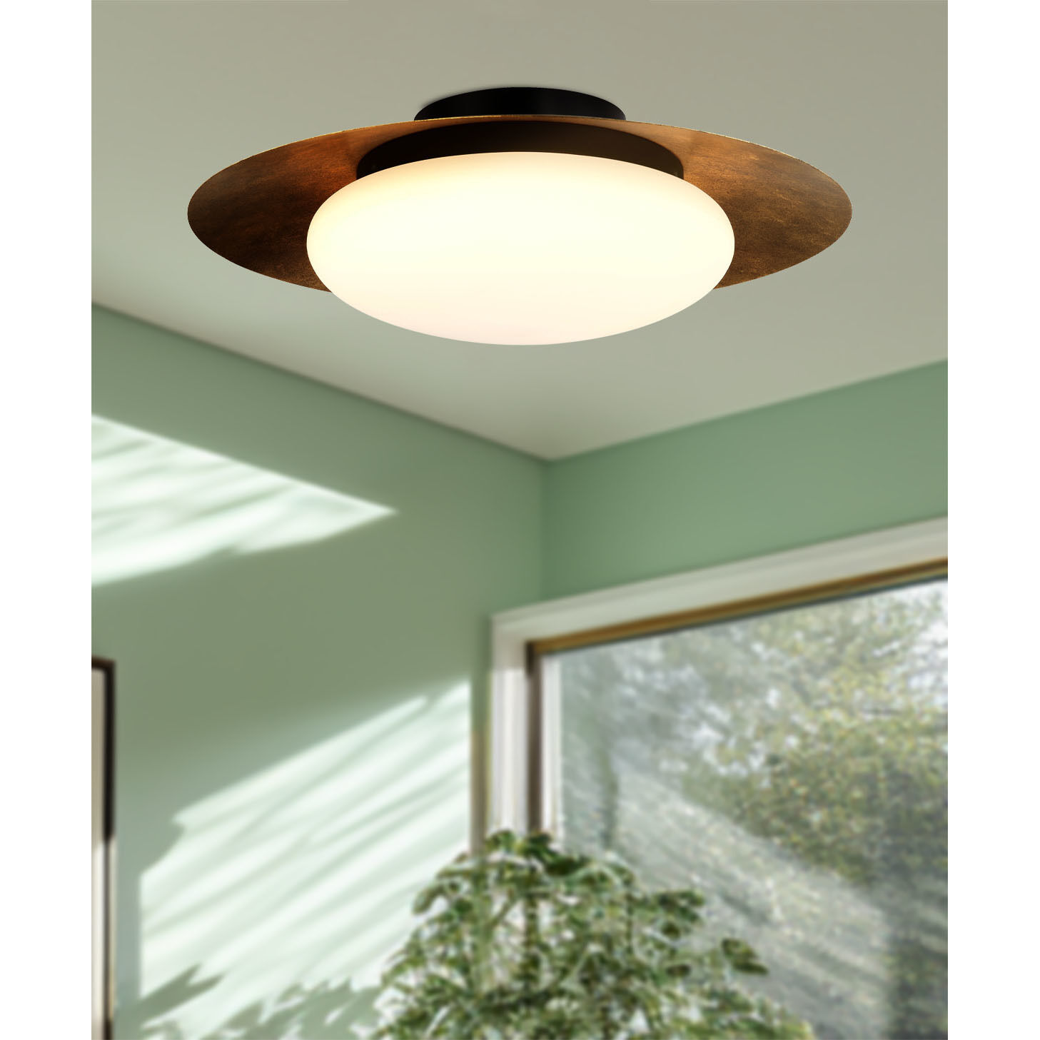Zinola LED 18 inch Sand Coal and Halcyon Gold Flush Mount Ceiling Light
