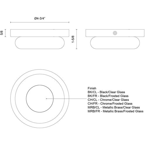 Stephord Wall Sconce Wall Light in Frosted Glass Shade, Metallic Brass