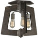 Lofty 3 Light 19 inch Faux Zebrawood and Steel Semi-Flush Ceiling Light in Steel/Zebrawood
